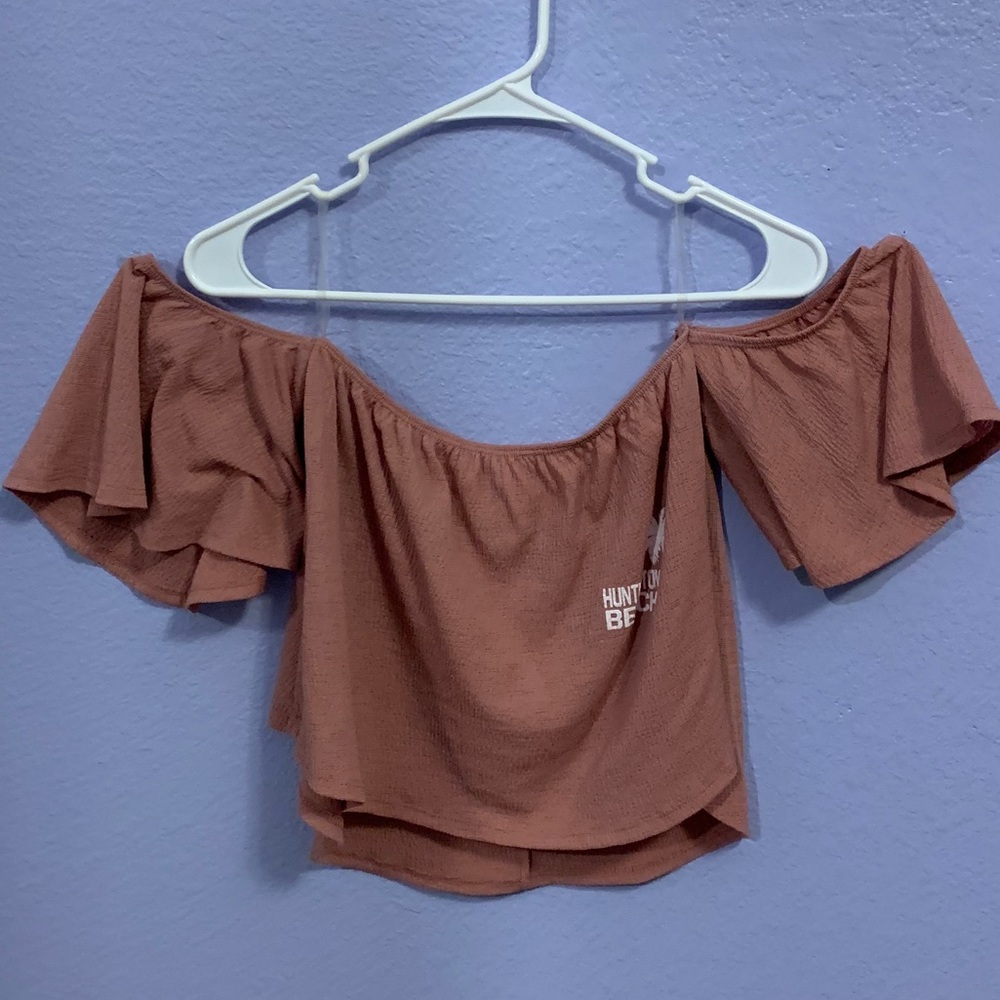 Off the shoulder Huntington Beach cropped top